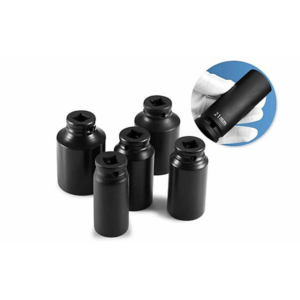 Coffret de douilles longues WIdmann W-16PS-BK 1/2 à choc 16 pcs Socket de 10 à 32, Acier chrome-molybdène