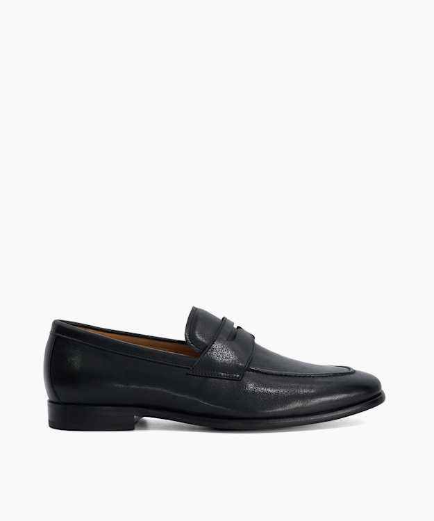 Salford Black - Leather Penny Loafers