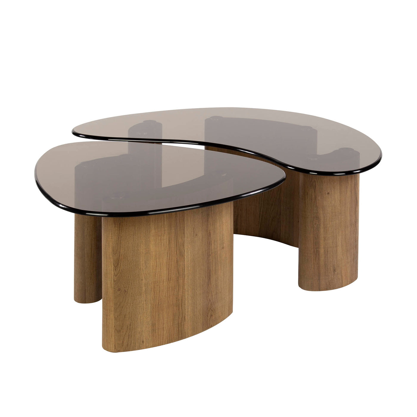 Giga Meubel Salontafel Tinto - Organisch Brons Glas - Set van 2