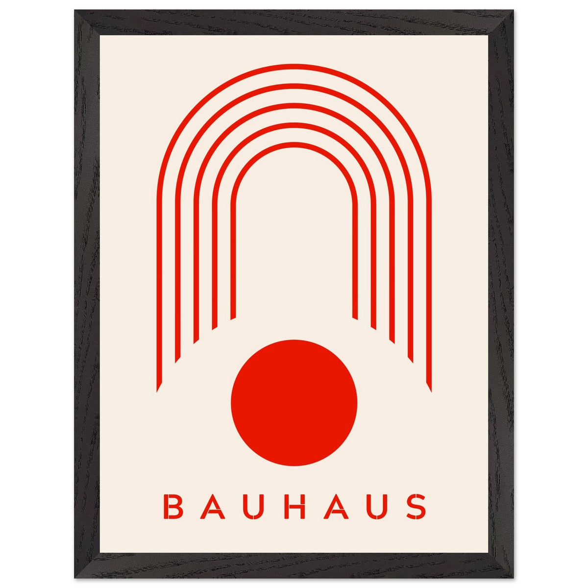 Artfulprints Poster met Lijst Bauhaus - Red arches  - 30x40 cm - Rood
