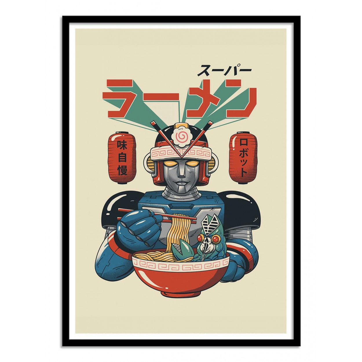 VINCENT TRINIDAD - SUPER RAMEN BOT - VINCENT TRINIDAD - Affiche d'art 30 x 40 cm