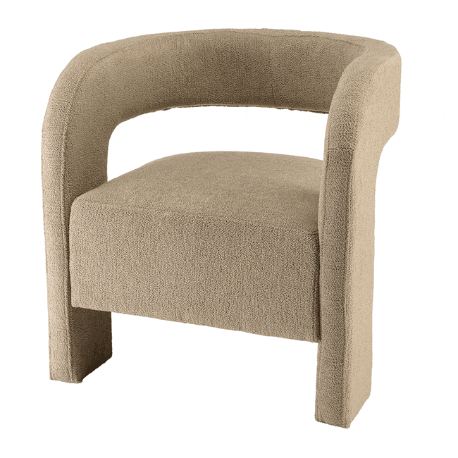 Fauteuil design en tissu beige CASTILLE
