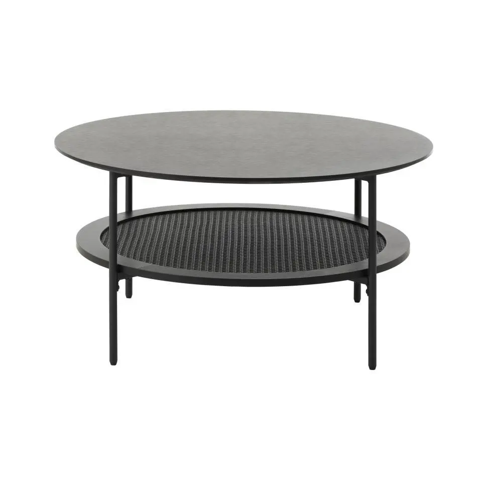 Salontafel Zwart Rond - &Oslash;80x40cm - Pensacola