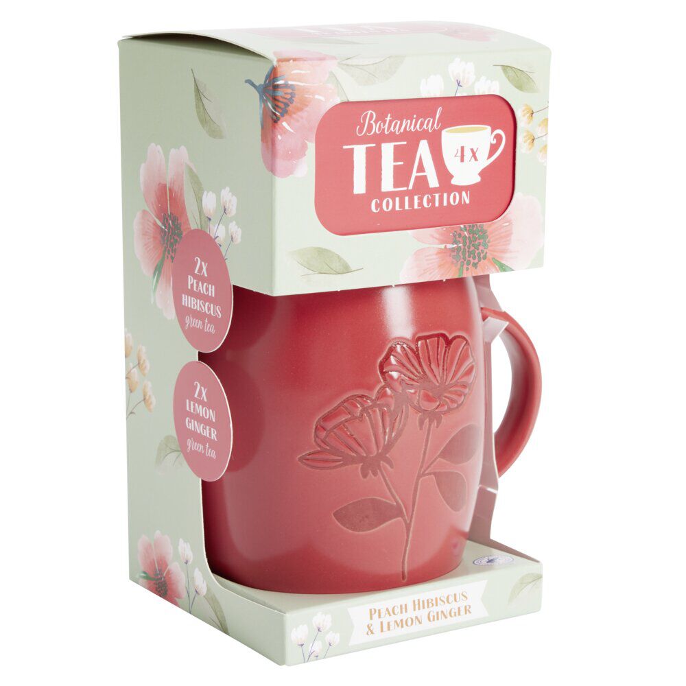Coffret mug 330 ml avec 4 sachets de thé (3 modèles)