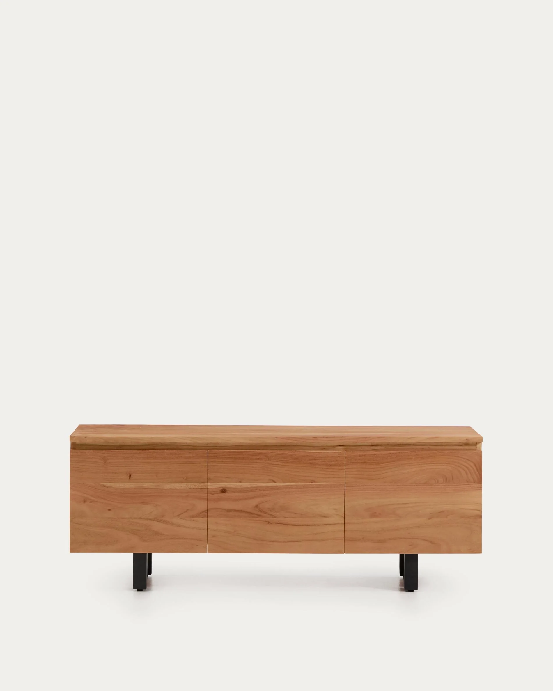 Uxue 3-door TV stand in solid acacia wood with bleached finish 150 x 58cm