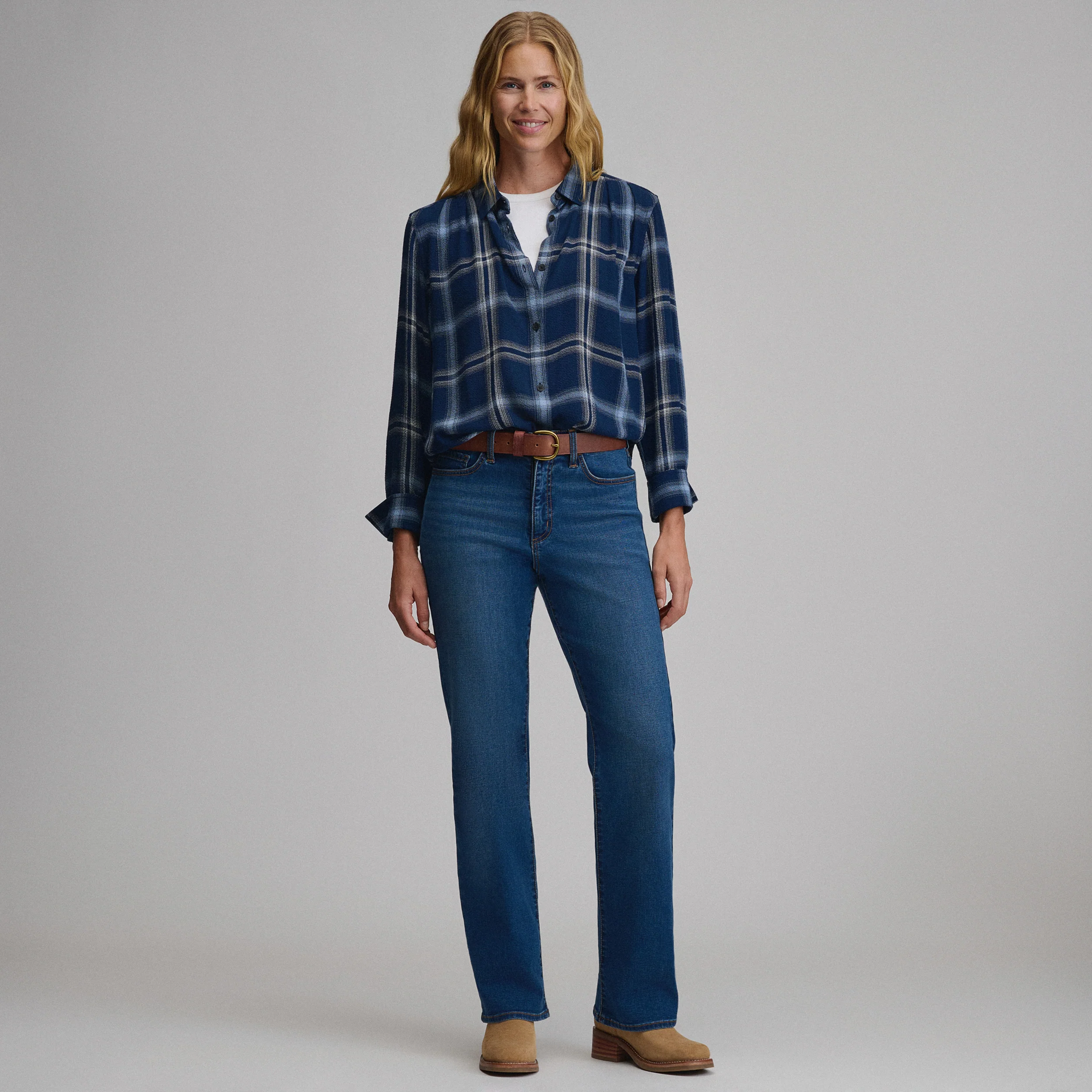 Women's Long-Sleeve Softened Button-Down Shirt