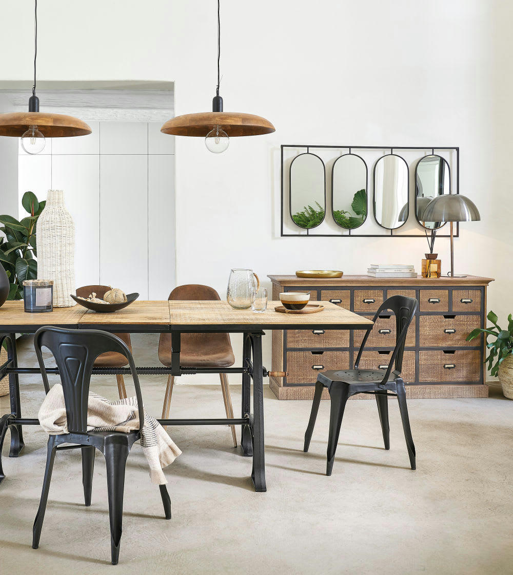 Multipl's - Chaise industrielle en métal noir