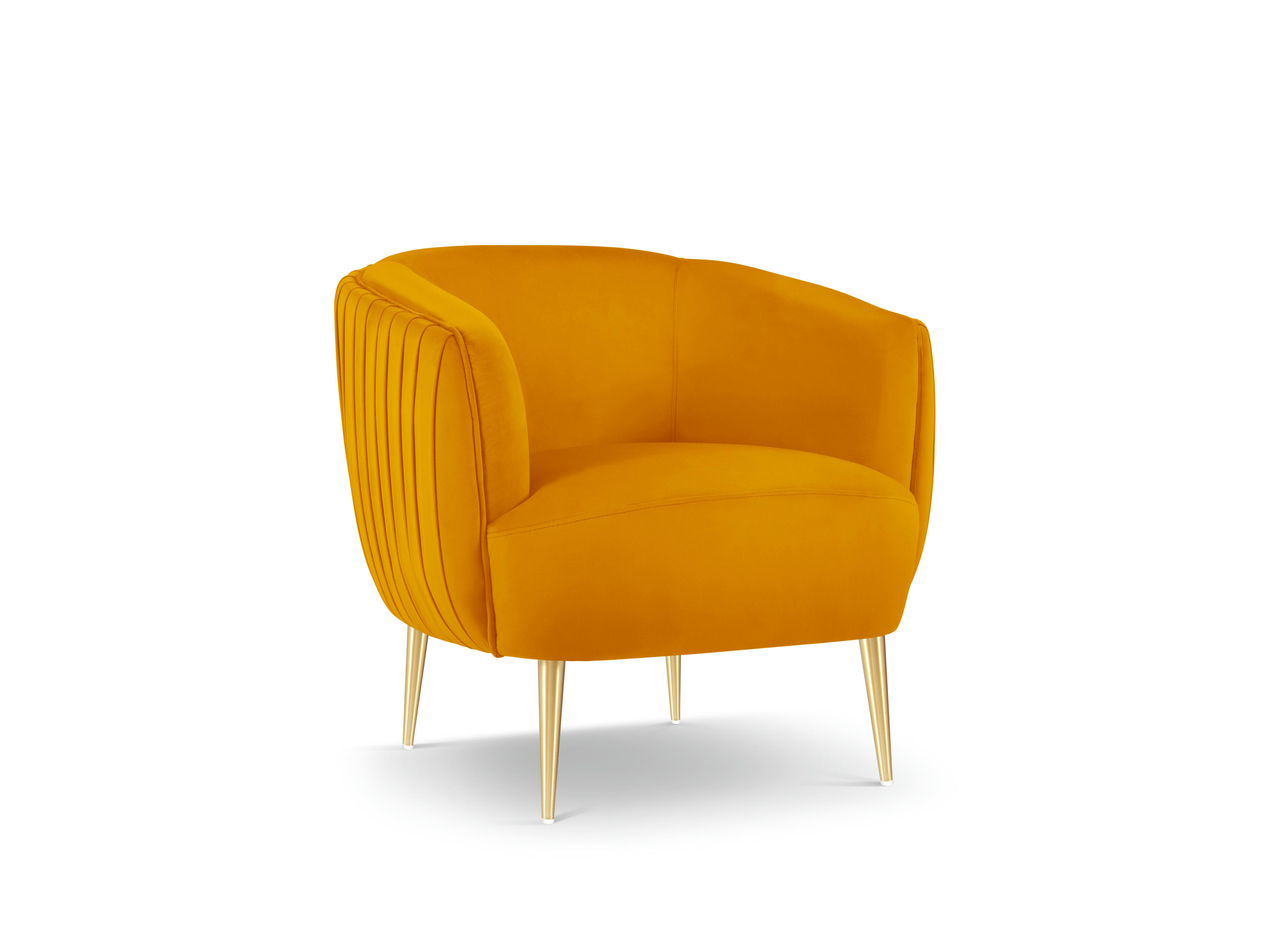 MOSS - Fauteuil en velours orange