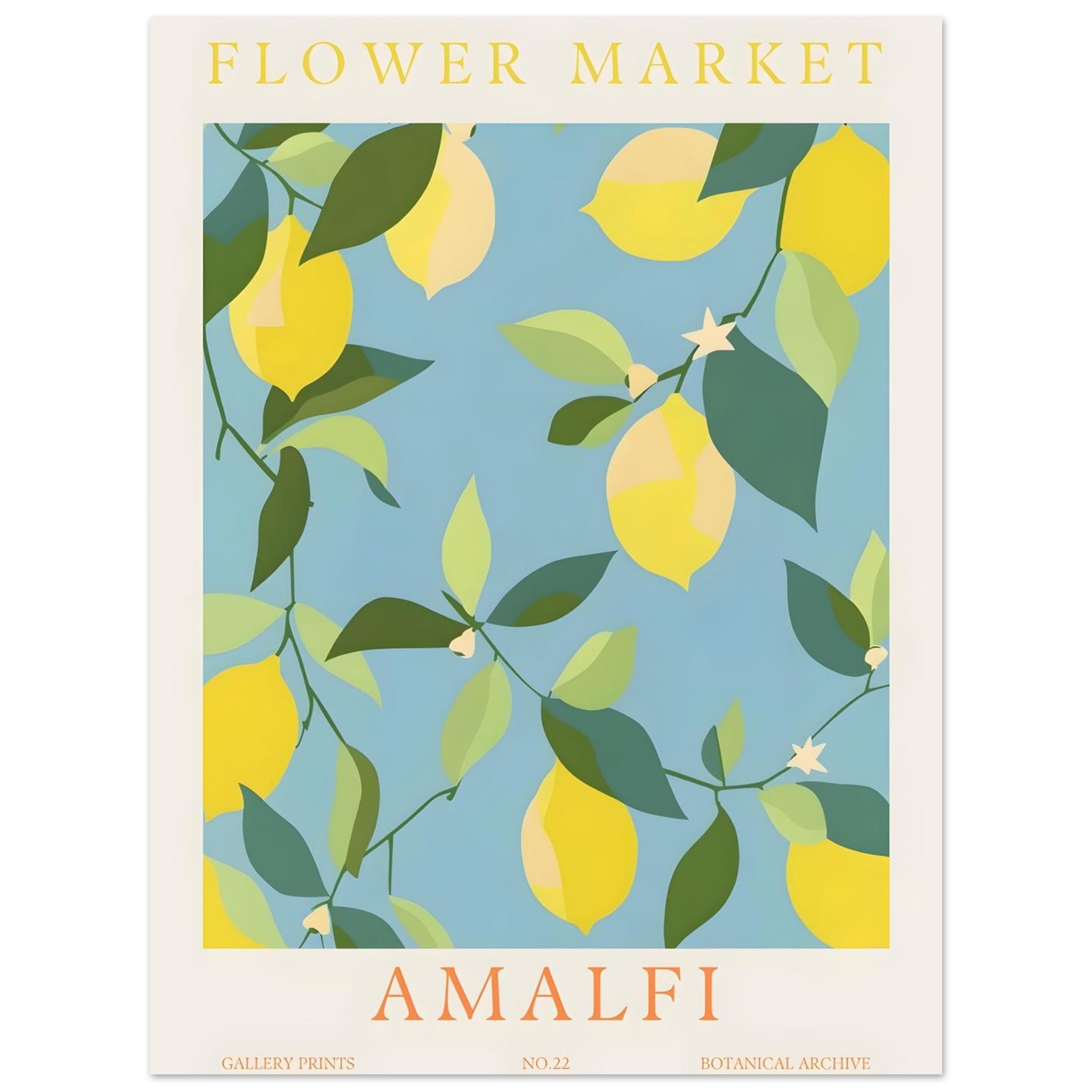Artfulprints Poster Flower market - Amalfi  - 30x40 cm - Meerkleurig