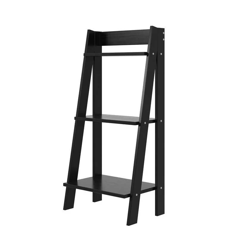 Jela Solid Wood Split 3 Shelf Ladder - Black