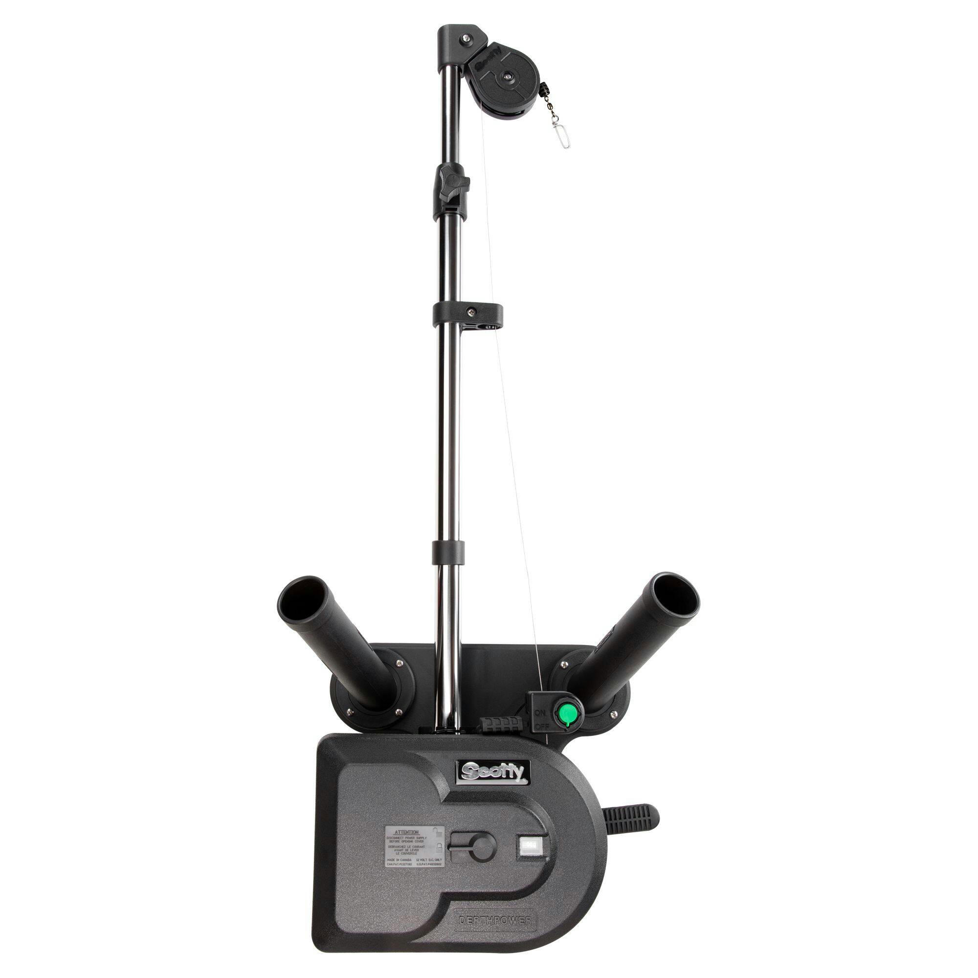 Scotty 1116 Depthpower Electric Downrigger, Double Rod, 36-60-in Telescopic Stainless Steel Boom, 250-ft Steel Cable, Black