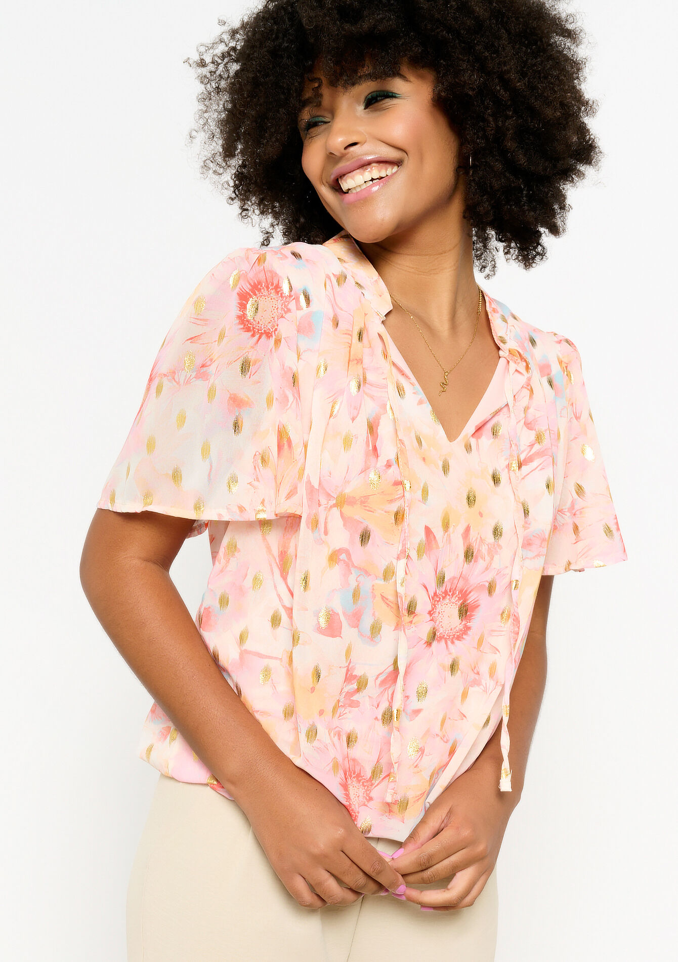Blouse met bloemenprint