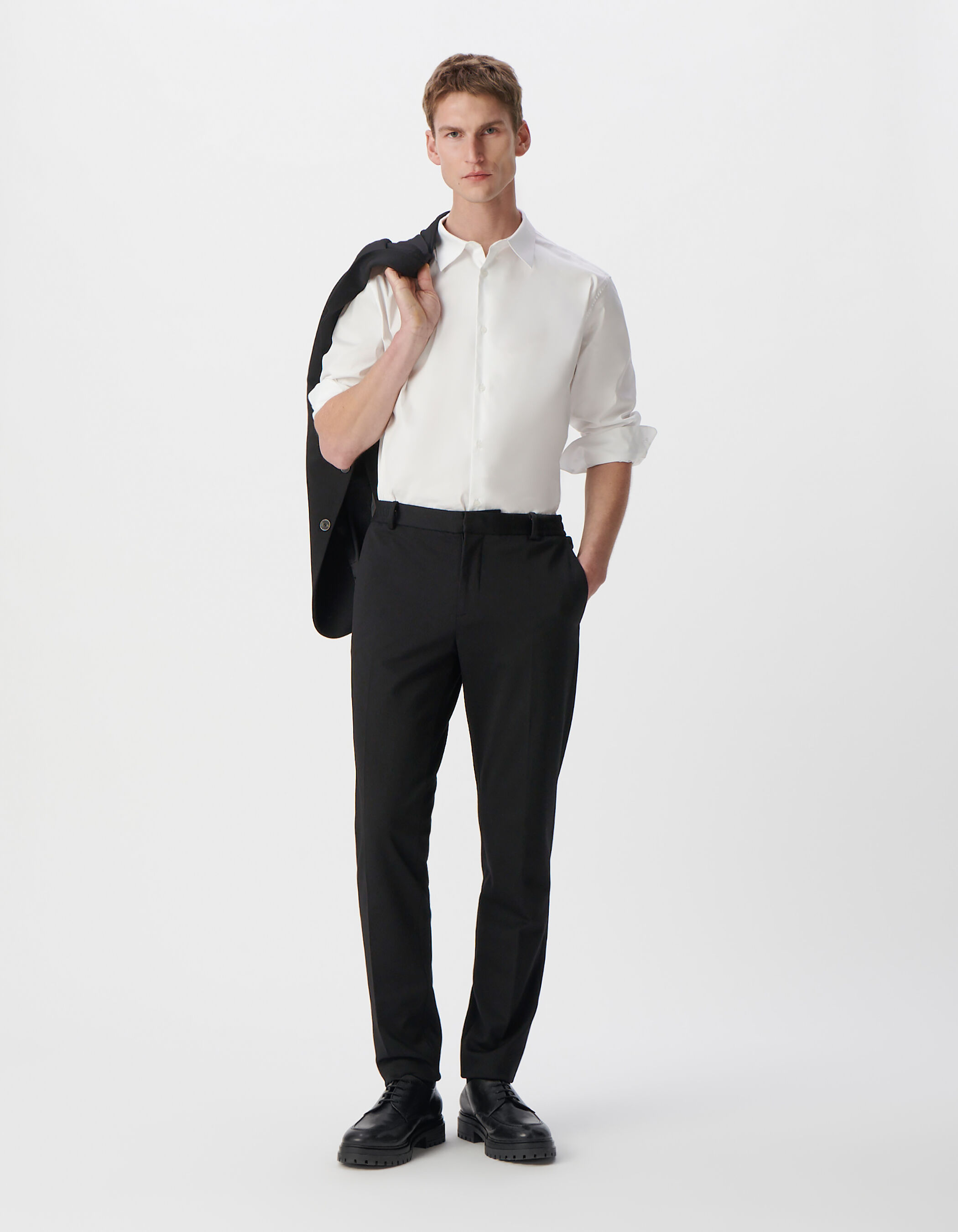 Pantalon de costume SLIM marine maille Milano Homme