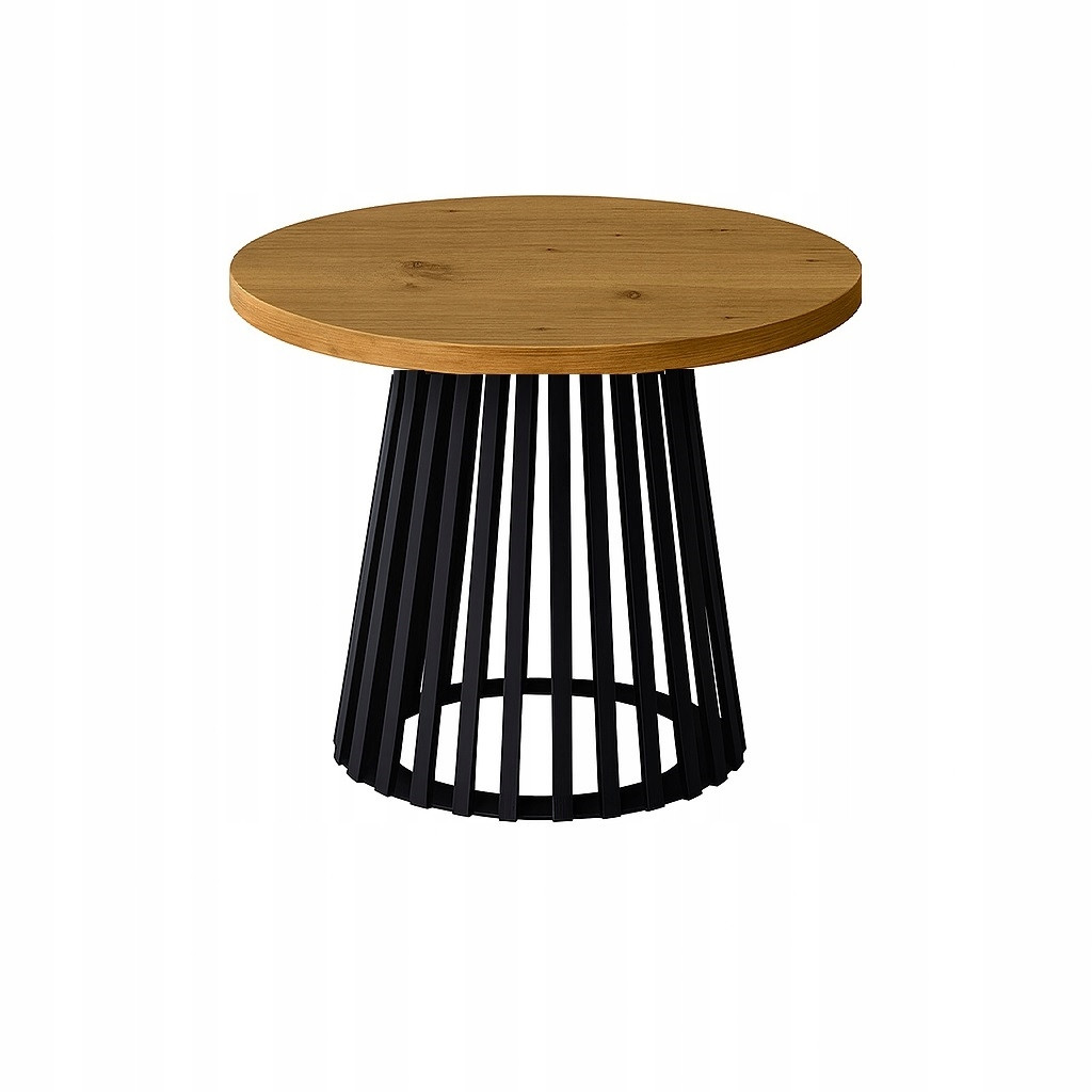 Stół ława Lamele okrągły 80cm blat 3,6cm masywna Metal