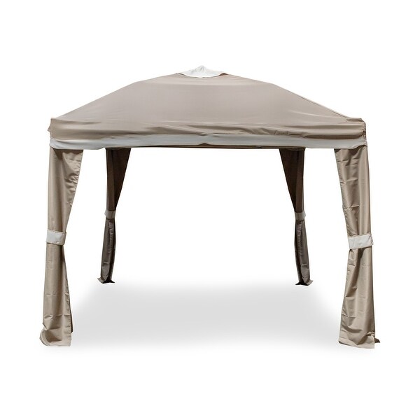 Merra 10x10 Outdoor Pop-up Steel Gazebo with Carrying Case, Soft Top Canopy and Curtains by Furniture of America