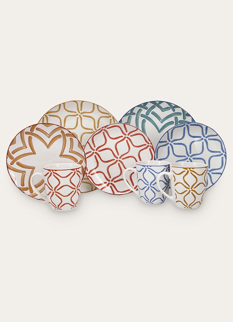 ASSIETTE à DESSERT EN PORCELAINE MOTIF ARABESQUE PAPRIKA