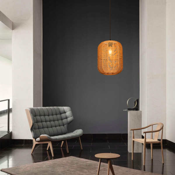 Lampa Sufitowa Wisząca Bambus BOHO Rattan Drewno Loft