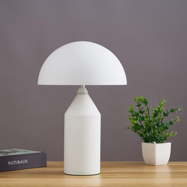 LAMPA STOŁOWA biała 35cm BELFUGO mleczne szkło