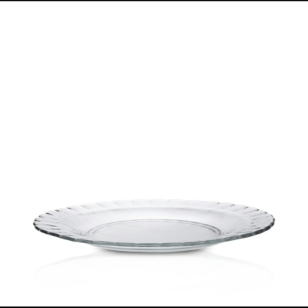 LE PICARDIE® - Lot de 6 - Assiette plate ondulée en verre 23 cm transparent