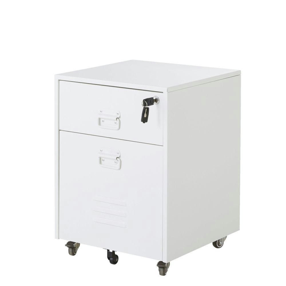 Loft Business - Caisson de bureau professionnel industriel en métal blanc