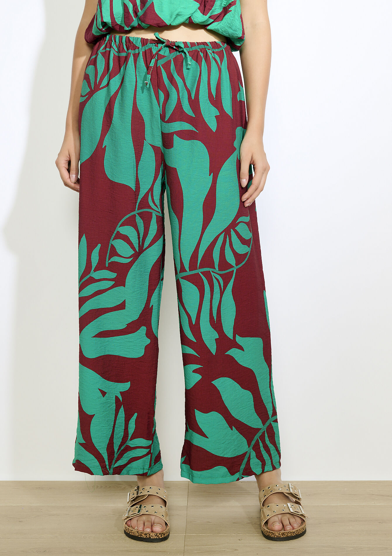 Bedrukte wijde broek