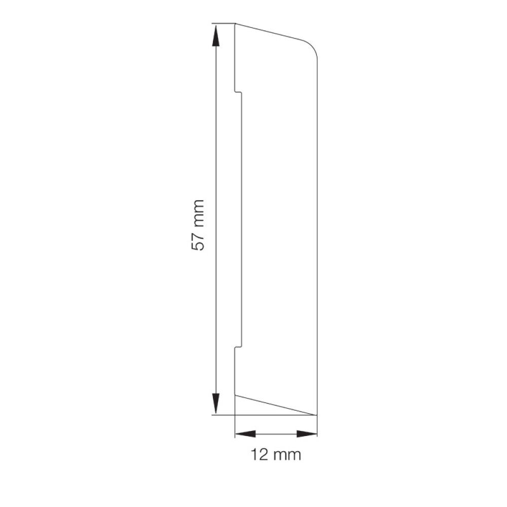 GULVLIST PRIMO HVIT 12X57X2500MM