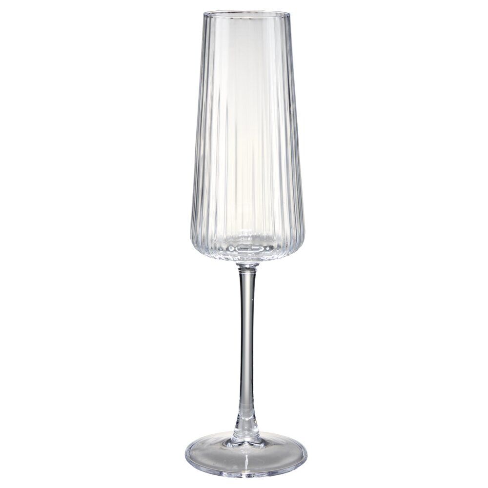 Fl&ucirc;te à champagne X3 pcs 25 cl verre motif strié Ø7XH26 cm