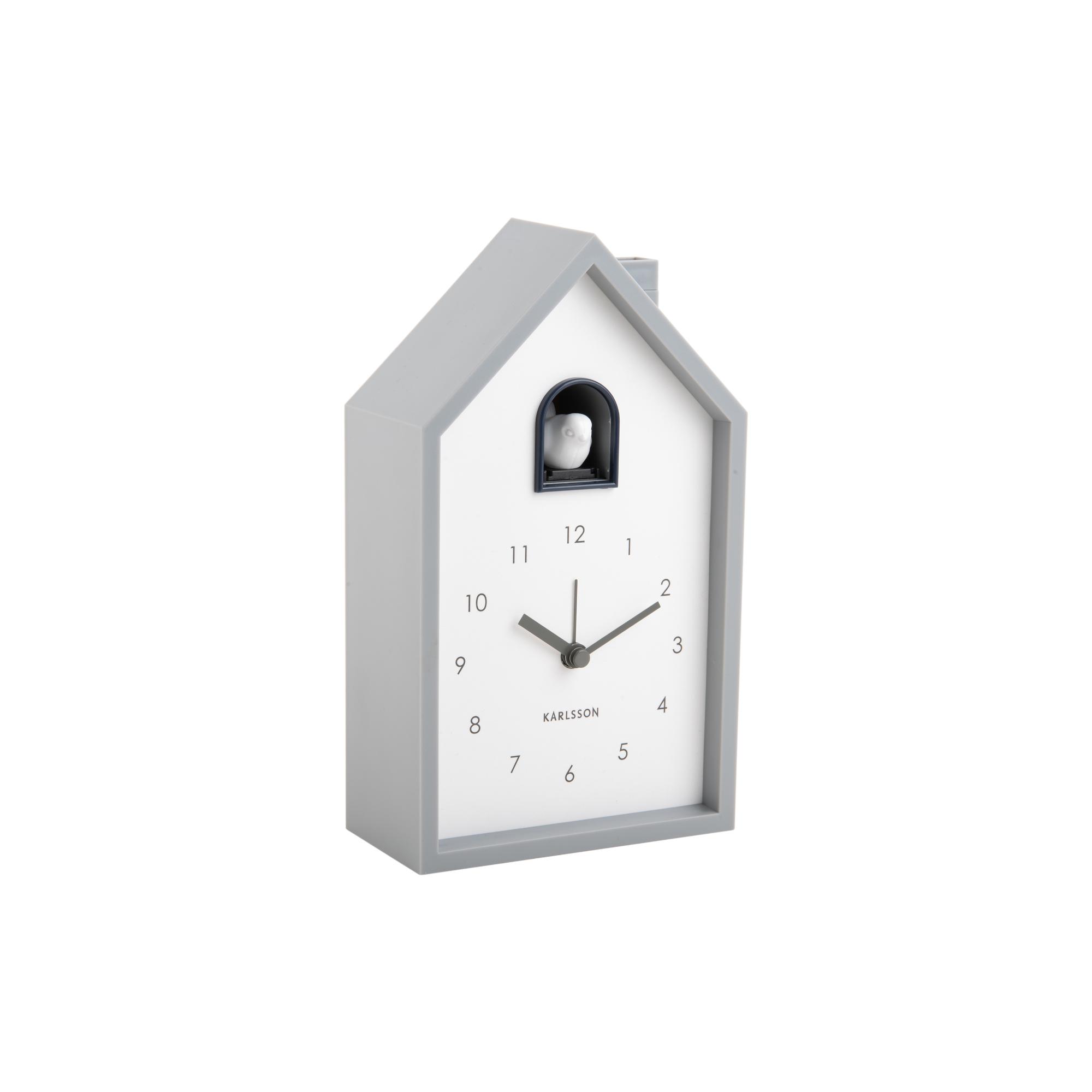 Karlsson wekker Modern Cuckoo - grijs - 12x6x20cm
