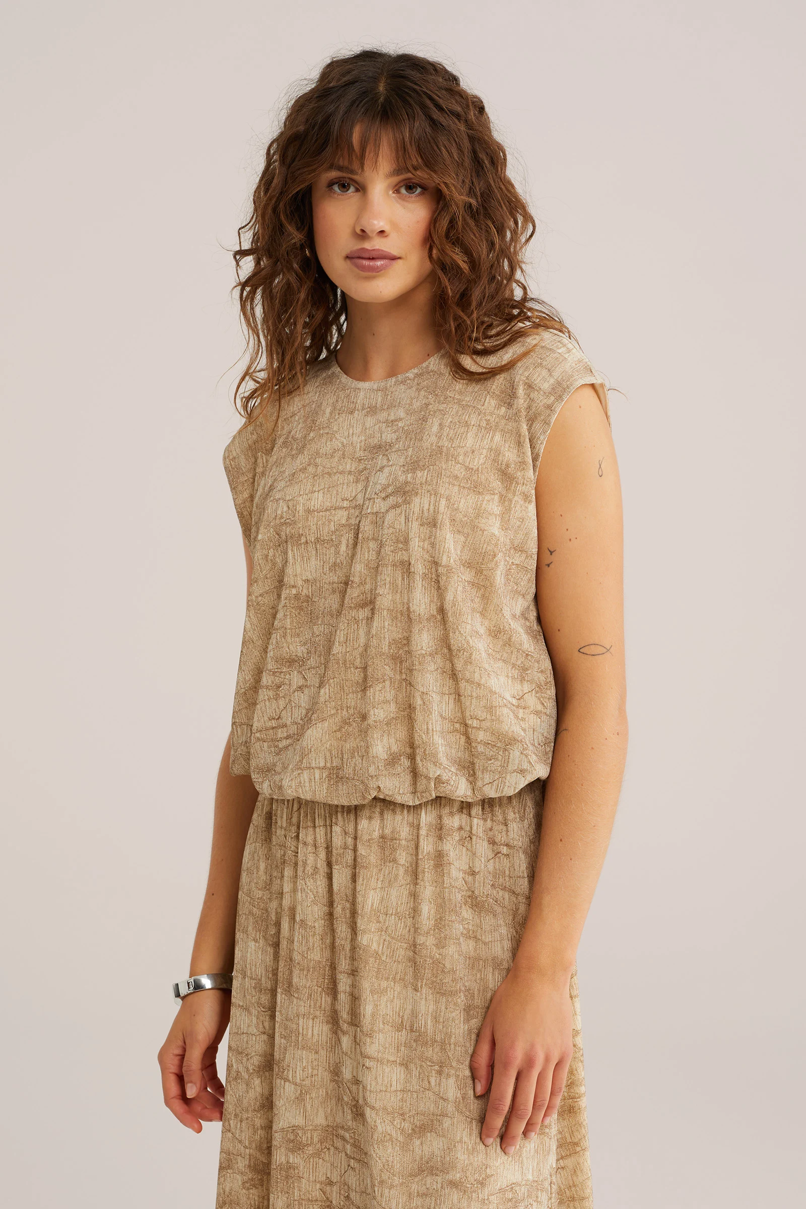 Dames Top en widi rok met print