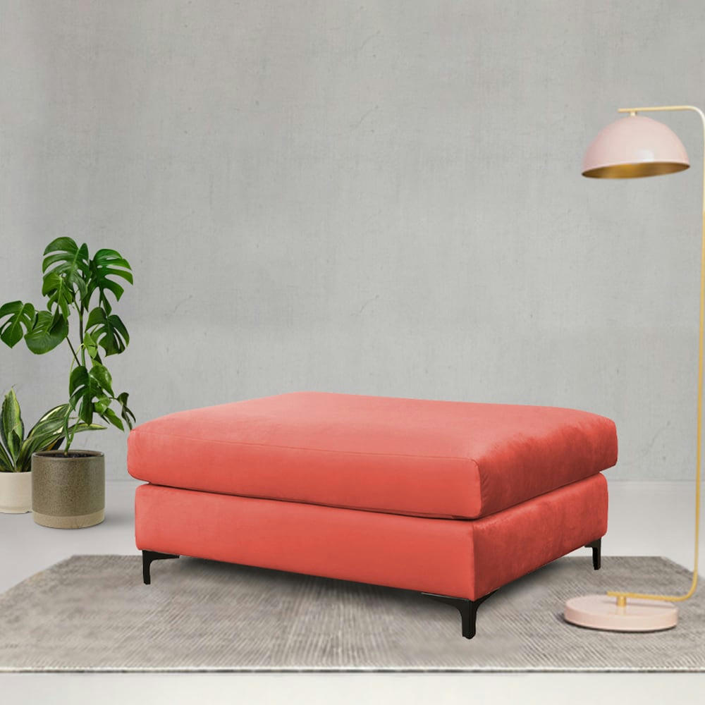 - Pouf salon velours rose