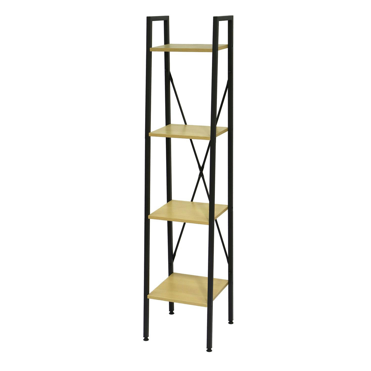 COLORADO - Etagère échelle 4 niveaux en métal et mdf beige