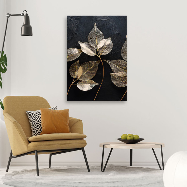 Feeby Obraz nowoczesny, Minimalizm Liście Rośliny Glamour 40x60