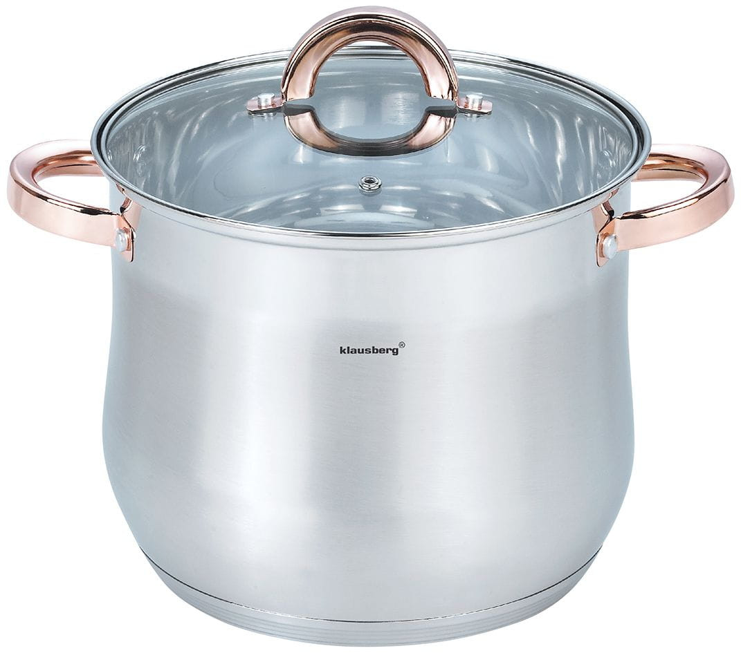 Garnek stalowy gastronomiczny duży 7L 22cm indukcja Rose Gold KLAUSBERG