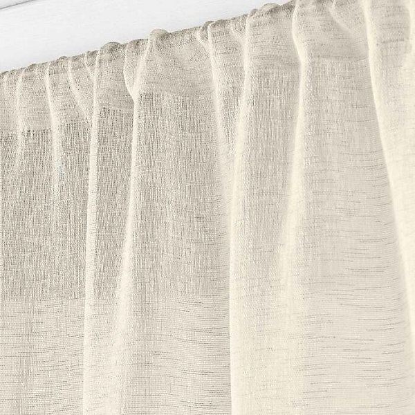 Panneau Passe Tringle 90 x 200 cm Voile Tisse Carlin beige