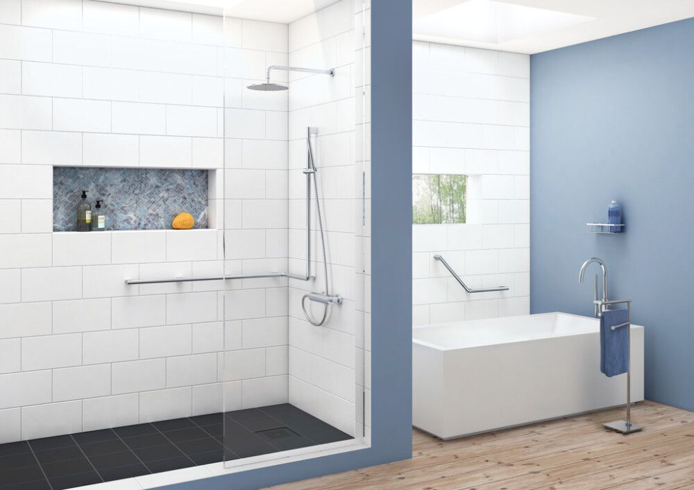 MONTERINGSPUNKT ENDE SMEDBO LIVING BADEKARSHÅNDTAK 40CM KROM