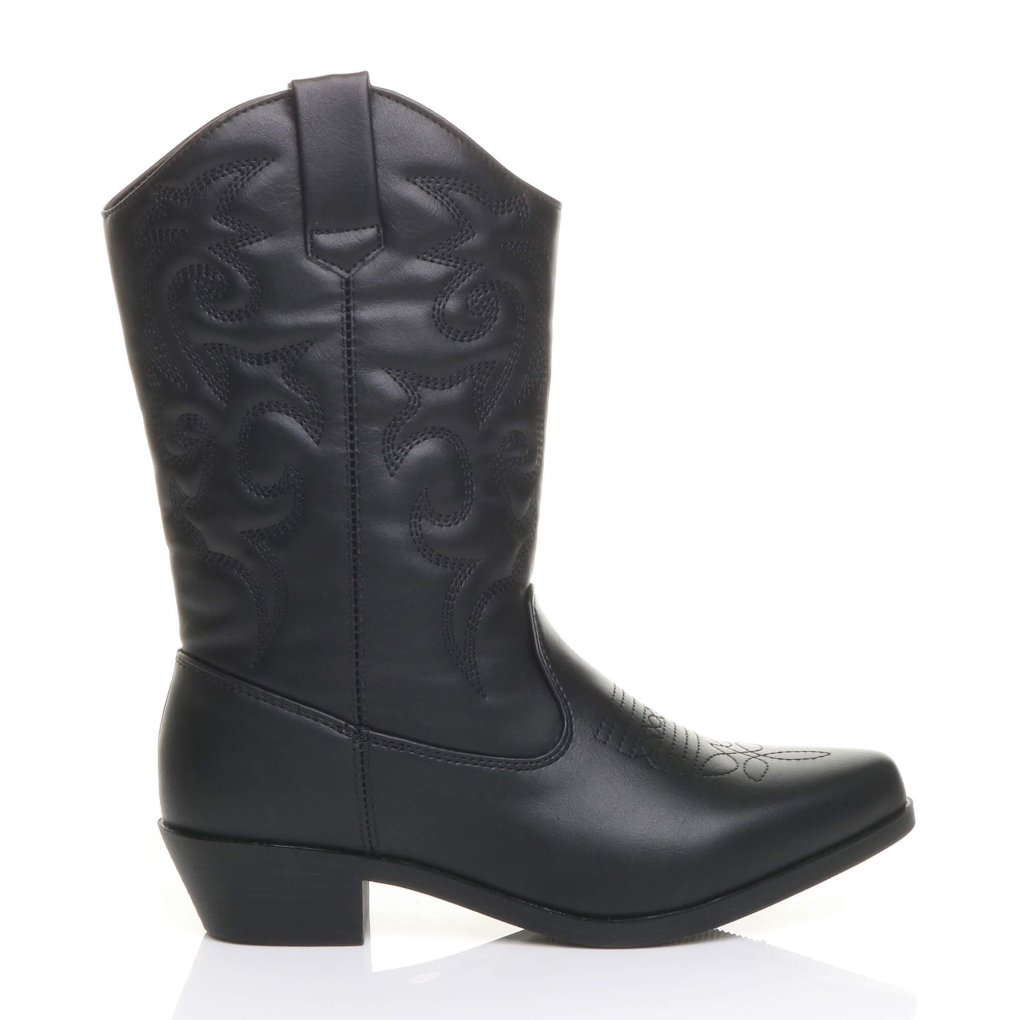 AJVANI Low Cuban Heel Embroidered Cowboy Western Boots