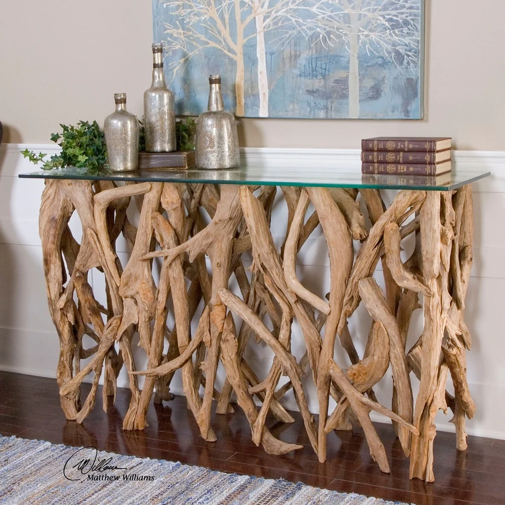 Uttermost Natural Teak Wood Console Table