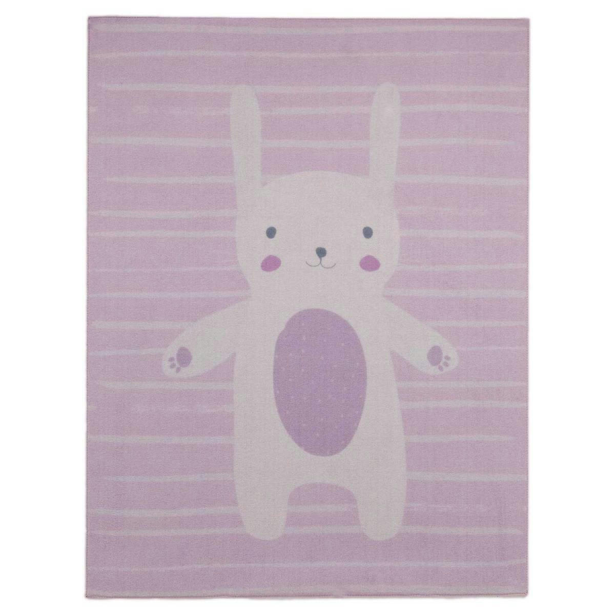 PINK BUNNY MD - Tapis enfant rose 95x125