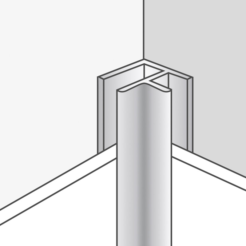 Profilé de coin universel en aluminium gris 260 cm DUMAWALL