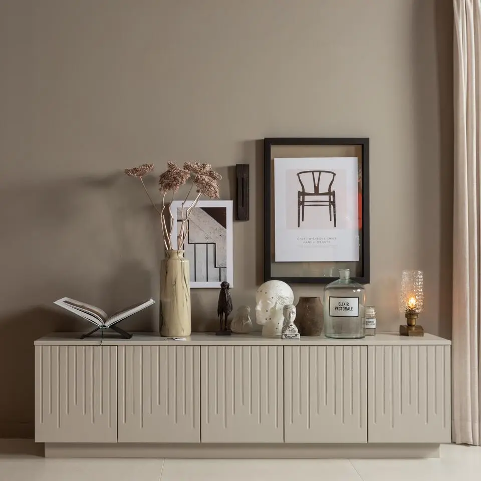 WOOOD Pencil TV-Meubel - Grenen - Mist - 52x180x40