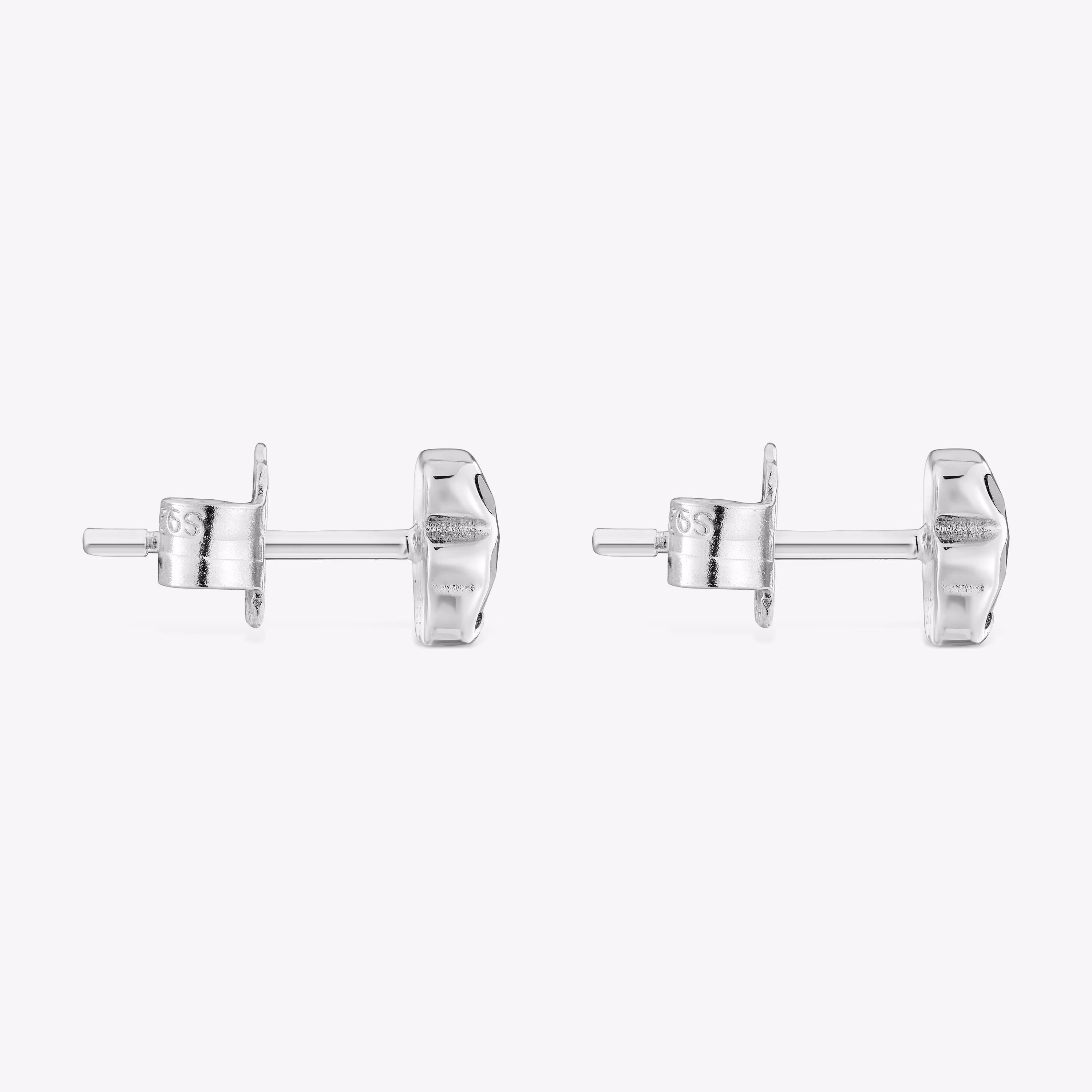 Pendientes oso de plata y ónix 6 mm Icon Color