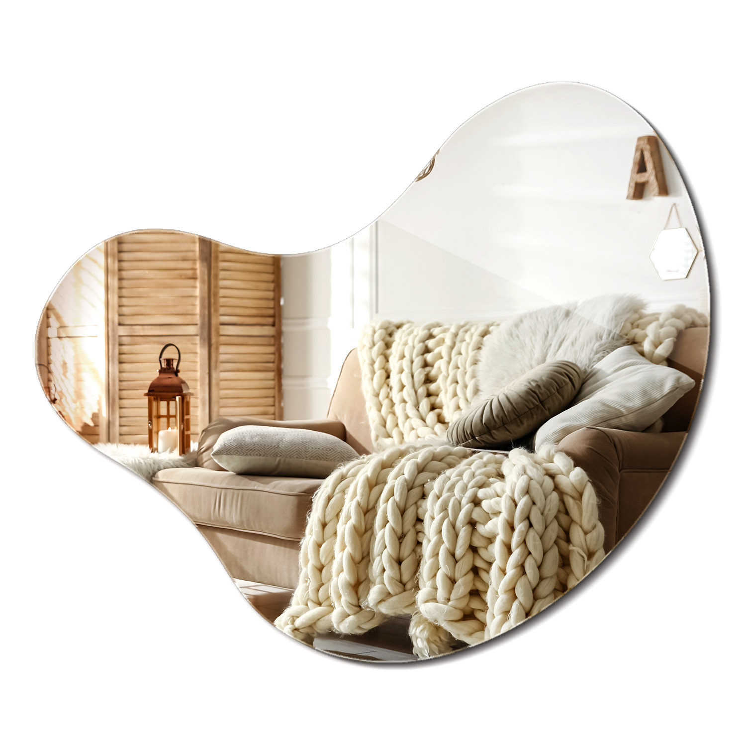 Stylowe lustro nieregularne do salonu lub sypialni 48,3 cm x 47,9 cm