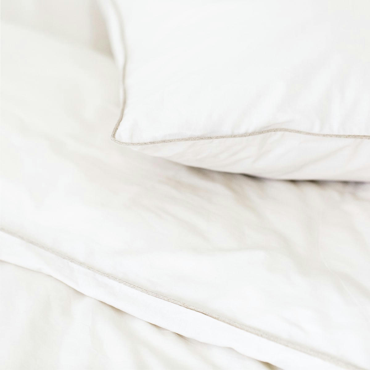 DUNE - Taie d'oreiller unie en coton beige 50x75