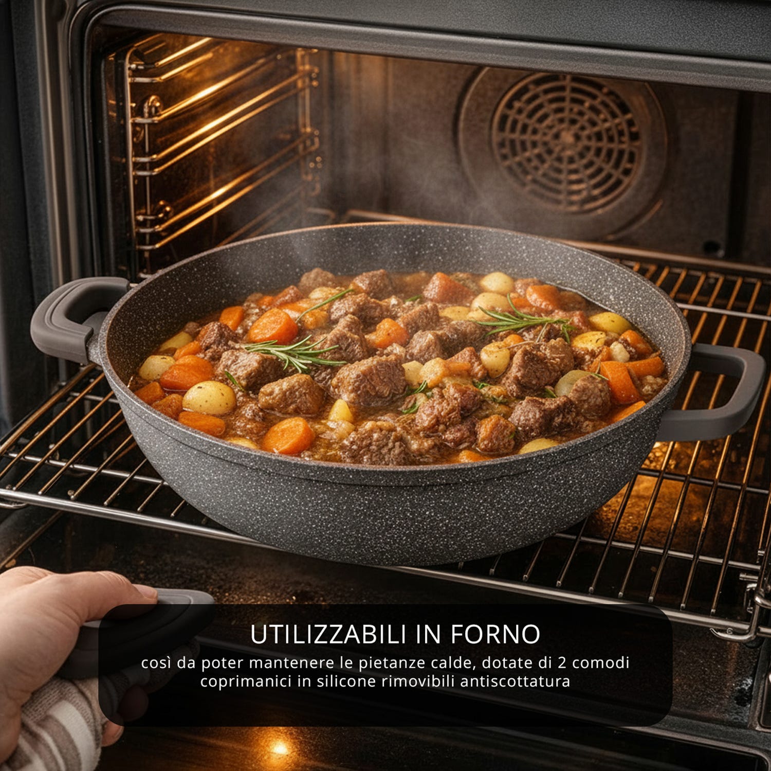 Tegame 40 cm con coperchio I Giganti design marrone