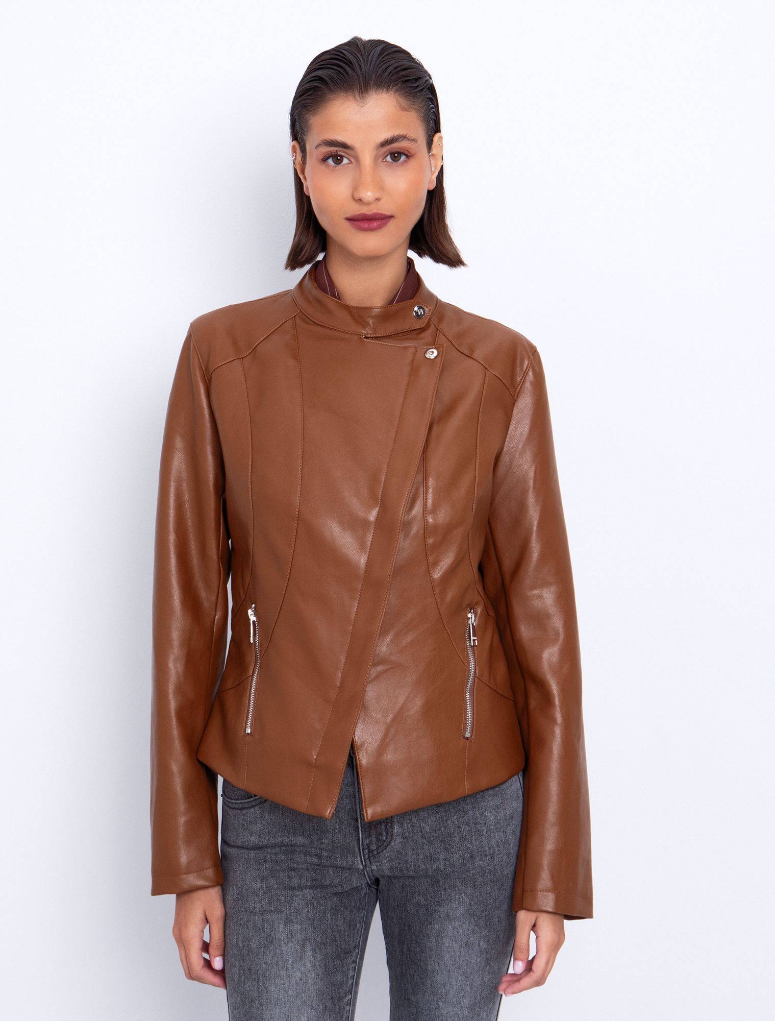 Biker τζάκετ δερματίνη