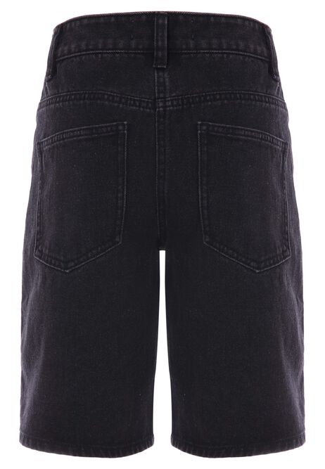 Older Boys Black Longer Denim Shorts