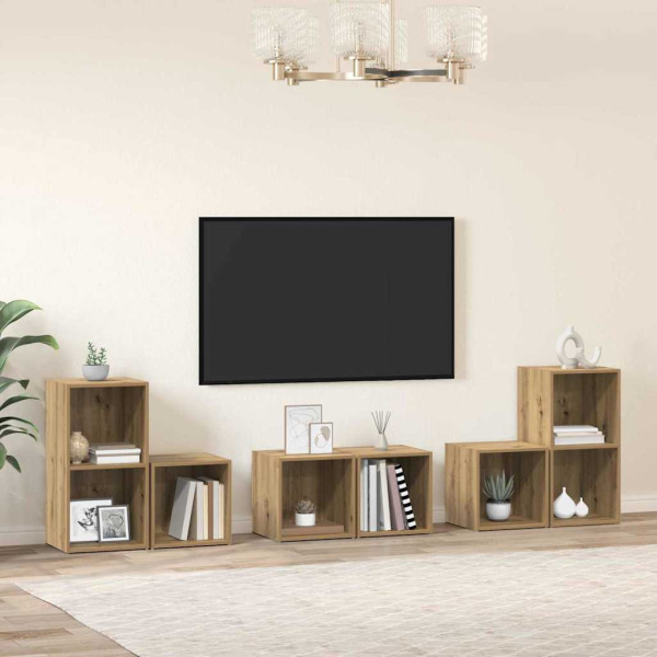 Zestaw szafek RTV 6 szt.Dąb rzemieślniczy 37 x 35 x 72 cm