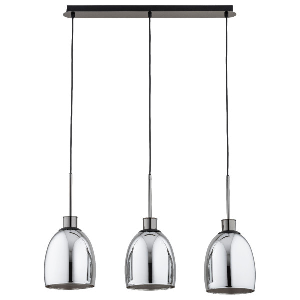 Lampa wisząca grafitowo-chromowana DERSEL 3xE27x15W wym: 95x17x75 cm Alfa