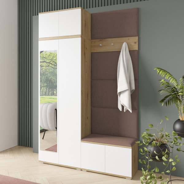 Garderoba z panelami Aura 2 Trinity 06 artisan biały