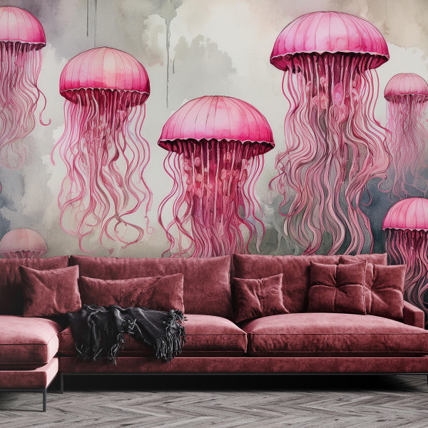 Feeby Fototapeta Meduza morska różowa